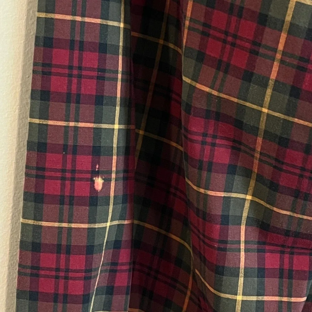 LL Bean Mens Wrinkle Free Traditional Fit Plaid Button Down Shirt L Reg